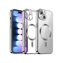 Newface - 652 - Apple iPhone Uyumlu 14 Kılıf Kross Magneticsafe Kapak - - Ece-umay - Titan Gri