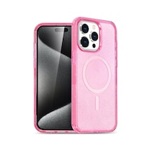 Apple iPhone Uyumlu 14 Pro Max Kılıf Star Magsafe Kapak - Pembe Bz8683140730000