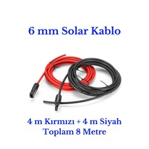 6 mm Mc4 Soketli 8 Metre (4m+4m) Güneş Paneli Solar Kablo