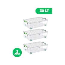30 Litre 3 Adet Saklama Kutusu Beyaz