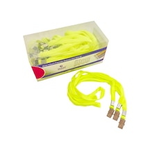 Mapi Metal Klipsli-polyester Dokunma Kart Askı İpi Fosforlu Sarı 50'li Paket