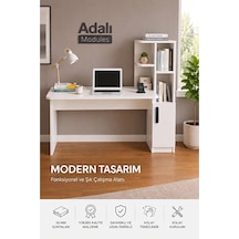 Ders Çalışma Masası Kavisli Kitaplıklı 120 Cm Çalışma Masası Öğrenci Masası Ofis Çalışma Masası Beyaz