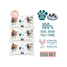 Pet Love Evcil Hayvan Temizleme Mendili Doğal Argan Yağlı 3 x 60 Adet