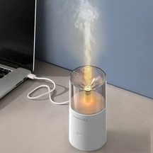 Mum Alevi Aromaterapi Difüzör Otomatik Koku Püskürtücü Mini Ambiyans Mum Işığı Nemlendirici 129 Beyaz
