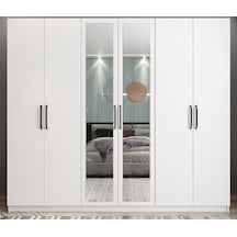 Alessi 6 Kapaklı Dolap Gardırop Beyaz