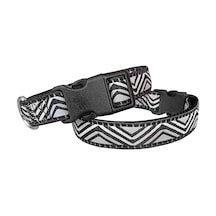 Dalga Desenli Dokuma Köpek Boyun Tasması 1,5 Cm X 27-40 Cm Siyah - Cole-300540 Çok Renkli