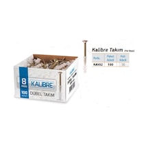 Made Kalibre Dübel 8 Mm Vida Dübel Takımı 100 Adet N11.44