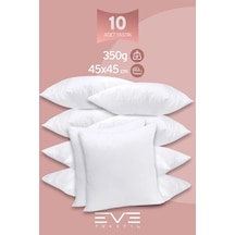 Eve Tekstil 10 Adet Throw Serisi Antialerjik %100 Silikon Elyaf Dolgulu Kırlent Iç Kare Yastık 45x45cm 350gr Beyaz