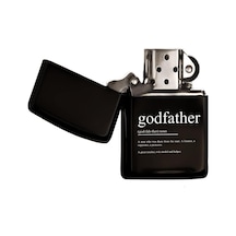 Godfather Tasarımlı Renkli Baskılı Siyah Benzinli Metal Çakmak Çok Renkli