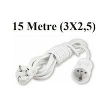 Topraklı Uzatma Seyyar Kablosu 3x2,5 Mm 15 Metre Tekli Fiş-Priz
