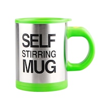 Kişiye Özel Kendini Karıştıran Mikser Kupa Termos Bardak Yeşili - Self Stirring Mug