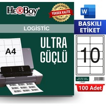 Herboy Hb-1010 99,1 X 57 Mm A4 Baskılı Laser Etiket 100 Adet