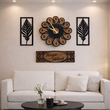 Papatya Modeli Duvar Saati 40 Cm Çiçekler 30 Cm Kişiye Özel No 20028 Kahverengi