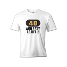 40 And Sexy Beyaz Erkek Tshirt