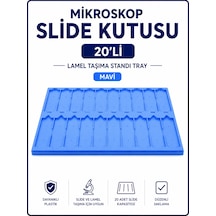 Mikroskop Slide Kutusu 20li-lamel Taşıma Standı Tray-mavi