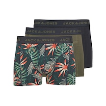 Jack & Jones Jack&jones 12267052 Jaclouı Trunks 3 Pack Erkek Boxer Haki Siyah Haki Siyah Haki - Siyah