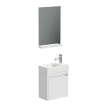 Aqua Bagno Minizia Banyo Dolabı 45 X 32 Cm. Beyaz,lavabo Dahil Abs.50.35.01.02
