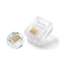 Primex Plus Px-6p4c Rj11-4lü 4 Pinli Konnektör, 100 Lü Paket 6p4c Telefon Jack, Rj11 Telefon Kablo Ucu, Modem Dsl Fax Santral Hat Kablosu Sonlandırma Konnektörü, Şeffaf Rj11 Plug