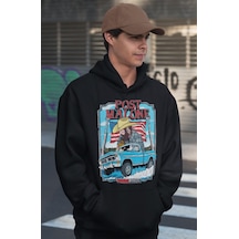 Sevbano Post Malone Rapper Baskılı Unisex Oversize Şarkıcı Hoodie Siyah
