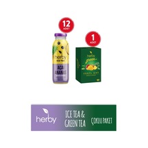 Herby Ice Tea Açai Ananas 12'li Şeker İlavesiz Soğuk Çay + Yeşil Çay Mango Ve Ananas 18'li
