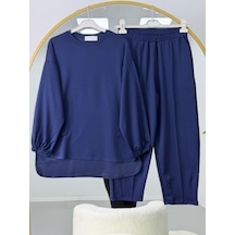 Lovie Moda Salaş Pantolon Tesettür İkili Takım Lacivert