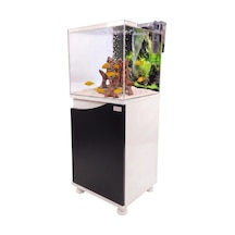 Kanki Pet 40x40x40 Nano Siyah Sehpalı Akvaryum Seti 6mm Ultra Clear Cam
