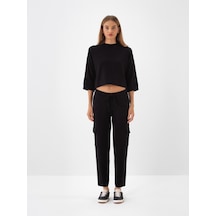 Xint Siyah Doğal Yün Dokulu Regular Fit Pantolon 851036