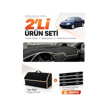 E-biz Volkswagen Passat B5.5 2000-2005 Uyumlu Torpido Örtüsü + Tay Tüyü Çanta - Siyah-bej - Vw015