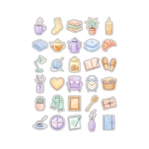 Pastel Estetik Boya Sticker Seti 150 Adet - 5'li Mega Paket - Laptop Defter Ajanda Etiketi Çok Renkli