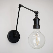 Riolight Retro1,modern1 Siyah 1xe27 Duylu Üç Mafsallı Metal Akrob Siyah