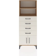 Arges Dolap 2 Raflı 4 Çekmeceli 2 Kapaklı 60x30x163 Çam-aytaşı Atlas Çam