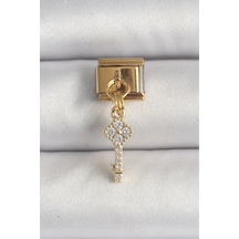 316l Çelik Gold Renk Sallantı Zirkon Taşlı Anahtar Model Nomination Charm Diğer 316l Çelik Gold Renk Sallantı Zirkon Taşlı Anahtar Model Nomination Charm Diğer