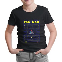 Pac-Man - Get Ready Siyah Çocuk Tshirt