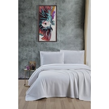 Mulberry Klimalı Pike %100 Pamuk Petekli Pike Dörtmevsim Pike Battal Boy 240 x 260 Beyaz