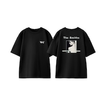 Thewert The Smiths 3 Tasarım Sırt Baskılı Pamuk Siyah Oversize T-shirt
