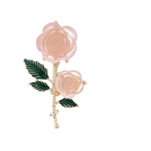 Kadınlar Için Romantik Çiçek Broş Erkekler Moda Gül Şakayık Zambak Iris Bitki Pin Pink Rose Pembe Çok Renkli