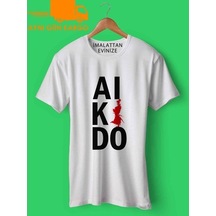 Aikido Tasarım Yazı Baskılı Tişört Tshirt Ücretsiz Kargo