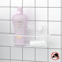 Teknotel Vakumlu Tek Katlı Banyo Duş Rafı Beyaz Dm254
