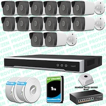 Provzen Hikvision 14 Kameralı Ip 1080p Mikrofonlu Güvenlik Kamerası Olay Anında Bildirim