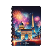 Keskin 16,5 X 22,5 Kareli Pp Kapak City Spiralli Defter - Paris Çok Renkli