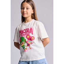 Defacto Super 1 Takım Oversıze Bisiklet Yaka Kısa Kollu Tişört Kız Çocuk H7953a826hswt34 Beyaz-wt34