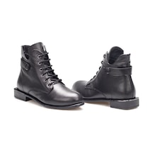 TwoEğoist Kadın Hakiki Deri Bilek Boy Kısa Topuk Tasarım Şık Bot