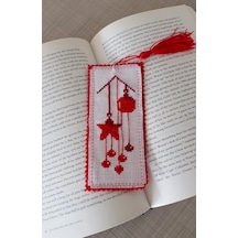 Yılbaşı Temalı Kanaviçe Kitap Ayracı