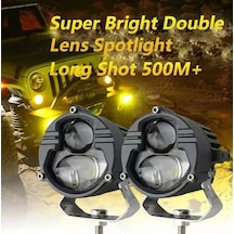 Space Offroad Sis Lambası 6.8x6.8x7cm Sarı Beyaz 25w+25w 12-60v Set / Lass388