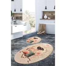 Glare Djt 2 Lı Set Banyo Halısı Çok Renkli