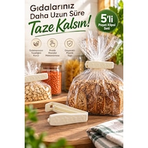 5 Li Poşet Klipsi Seti - Plastik - Poşet Kapatıcı Çok Renkli