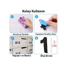 Yapışkanlı Kapı Numarası Küçük Boy 50 Mm 5 Cm Numara 1 Rakam Bir Sayısı Siyah Renk Numaralar 1 Adet Diğer