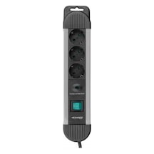 S-link Spgks03 1.5m 3g1.5mm2 900 Joule 3lü Akım Kor. Gri Priz Çoklayıcı