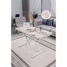 Juppo Üst Tabla Mdf Beyaz Mermer Desen Oval Köşe Alt Beyaz İçe K