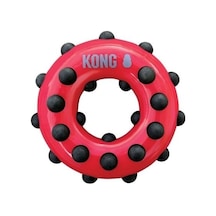 Kong Dotz Halka Sesli Köpek Oyuncağı Large Siyah/kırmızı 15 Cm